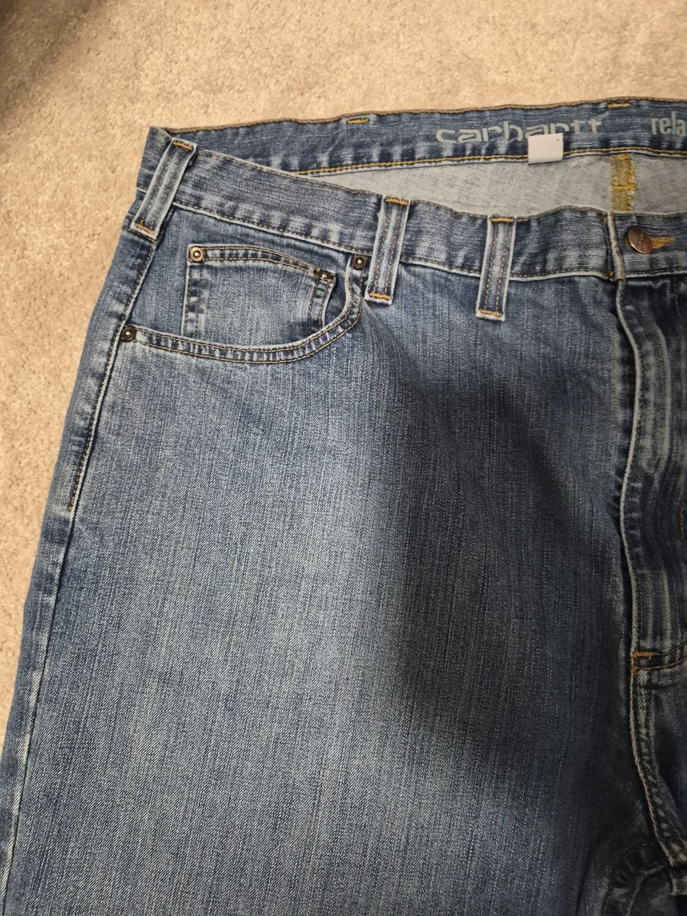 Carhartt Men's‎ Relaxed Straight-Leg Jeans - Blue Denim W44×L32